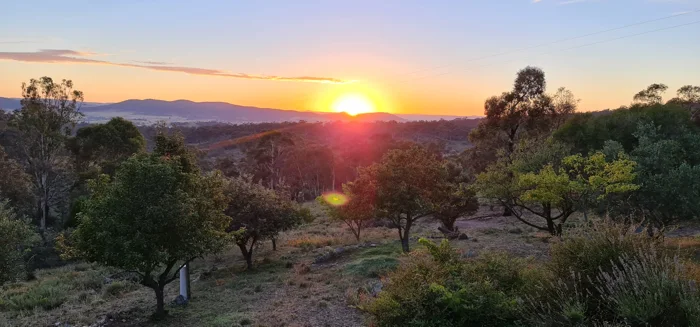 Sunrise across the valley at Berridale Cottage